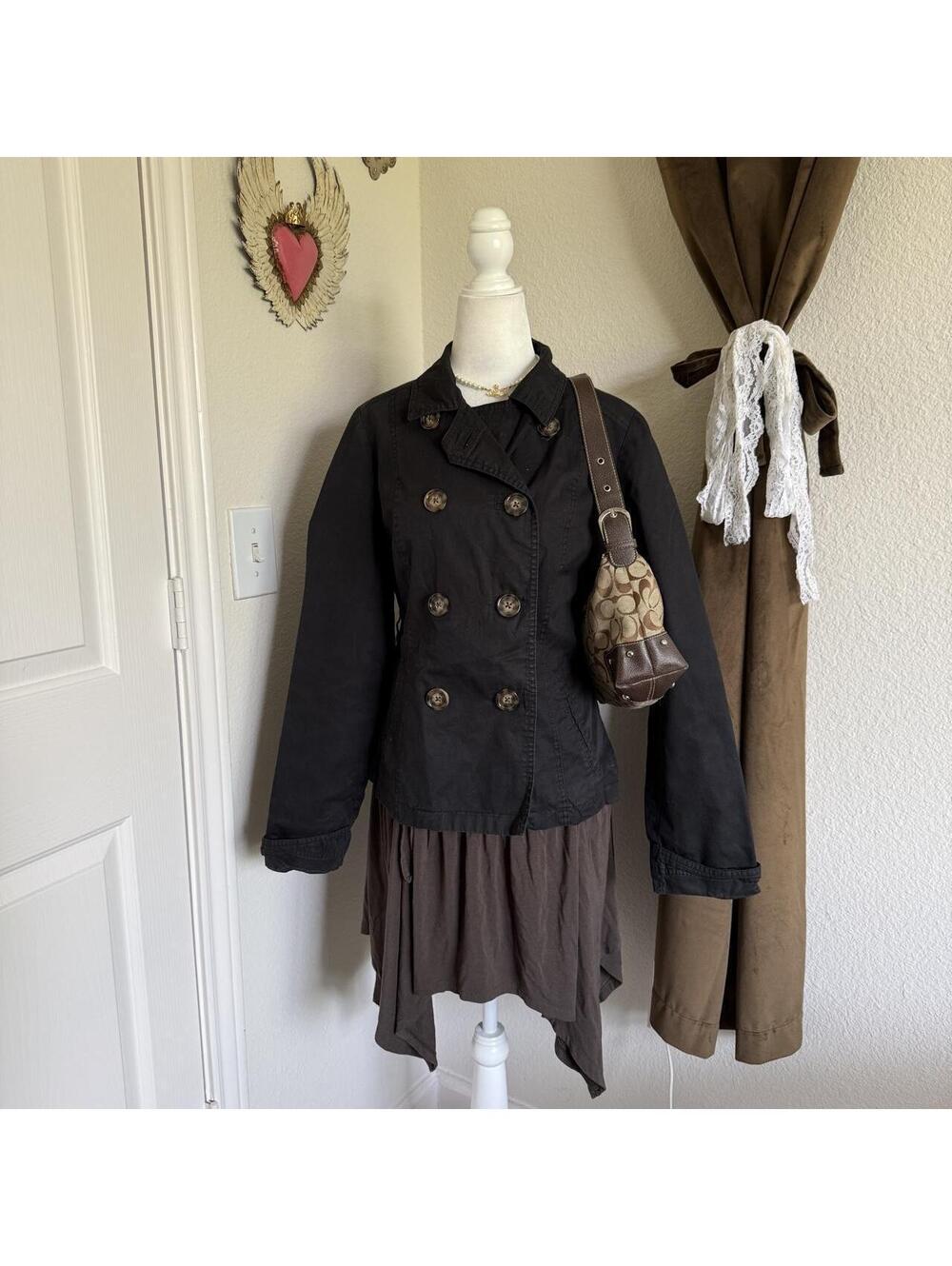 Merona Double Breasted Trench Lightweight Layering Water Repellent Coat